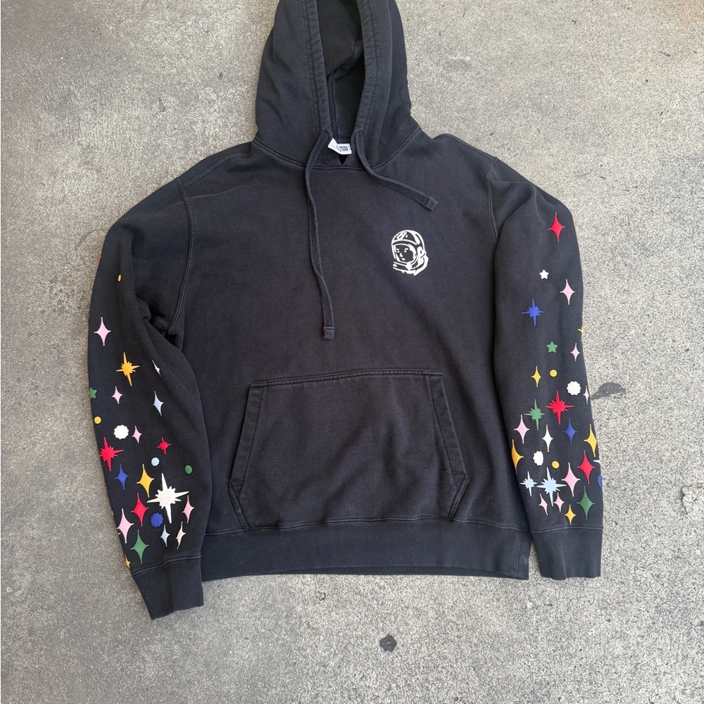 Billionaire Boys Club Black Hoodie with Colorful Star Accents Size L
